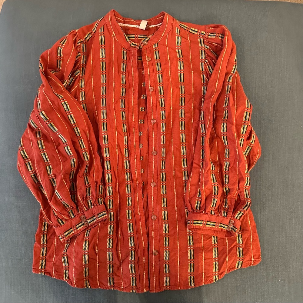 Pilcro Bubble Sleeve Button Down Shirt Womens Medium Anthropologie